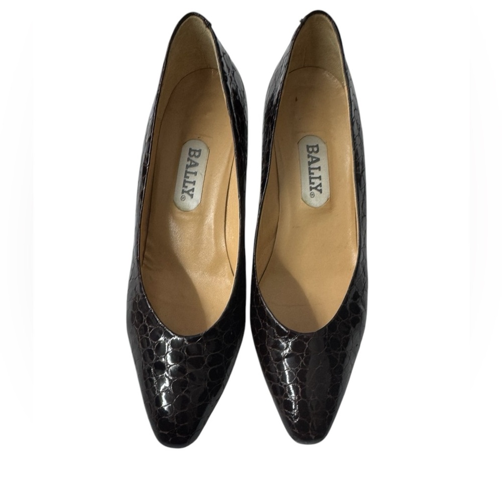 Bally Brown Heels Patent Leather Elegance